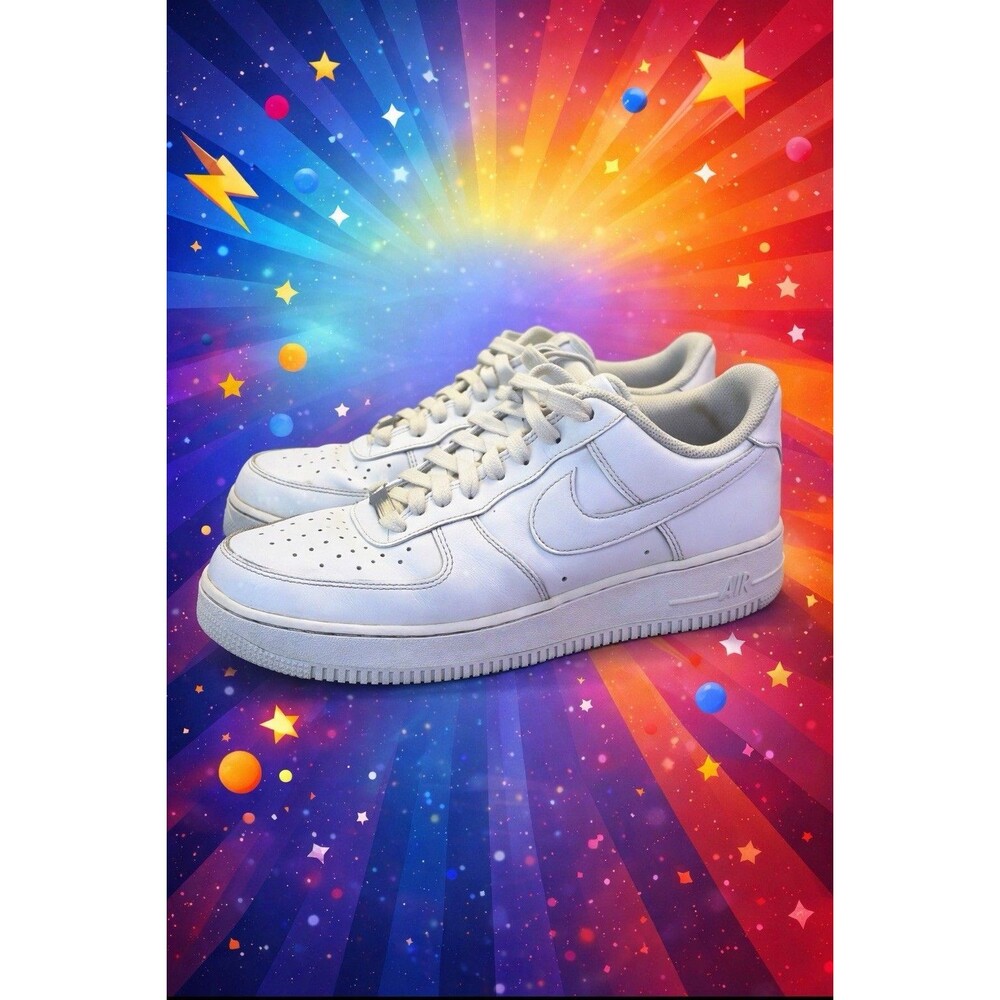 Nike Air Force 1 07 Low Mens Size 10.5 White Athletic Lifestyle Shoes Sneakers
